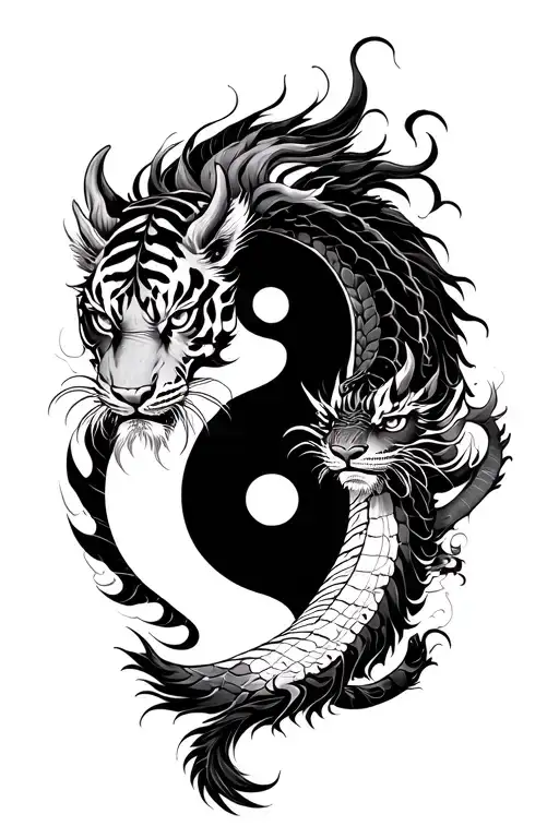 Tiger And Dragon Yin Yang