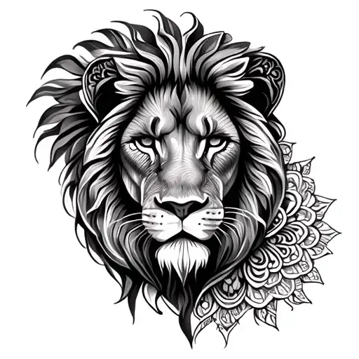 Lion Face With Mandala