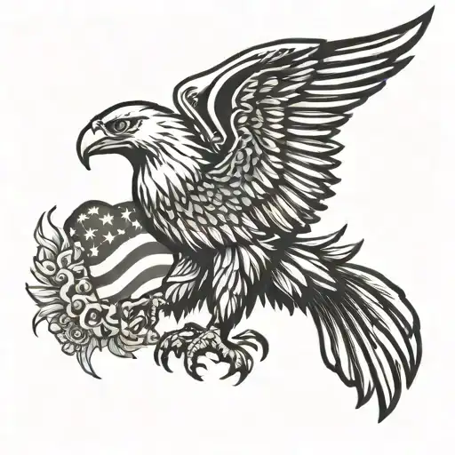 Russian Eagle American Flag Intertwined