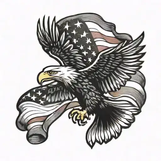 American Flag Russia Eagle Soaring