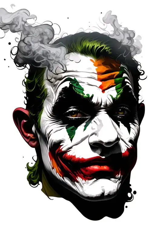 Joker Face With Smoke Coming