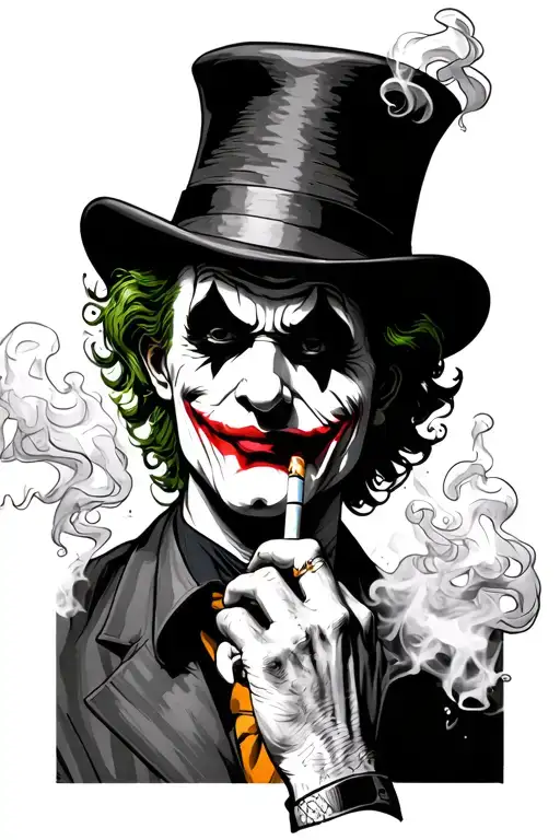 Joker Smoking A Cigarette With Smoke