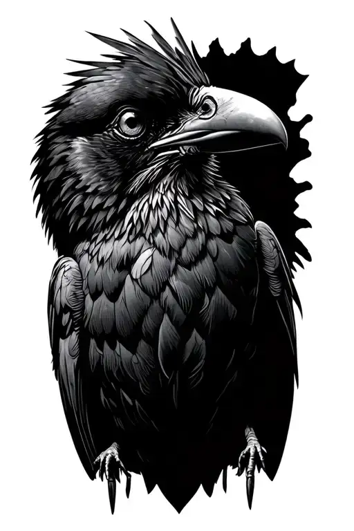 Crow Breaking Down Looking Up