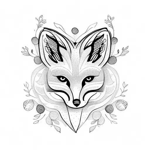 Delicate Fox With Plants