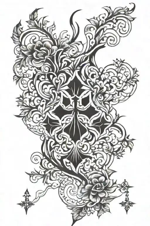 Ilia Topuria Back Tattoo But Without Cross Made