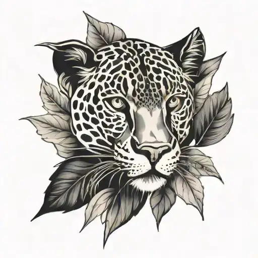 Panther In The Leaves