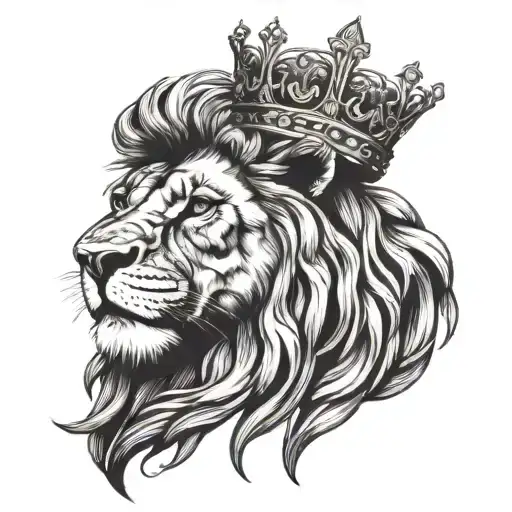 A Lion With A Crown Symbolizing Bravery And Ego