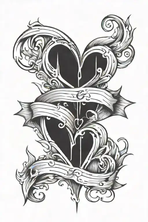 Stabbed Broken Heart With A G And N In It