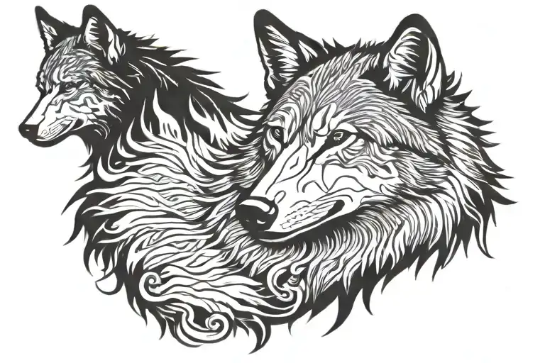 Wolf Silhouette Filled