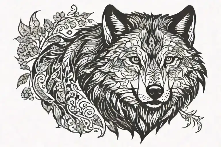 Wolf Silhouette Filled