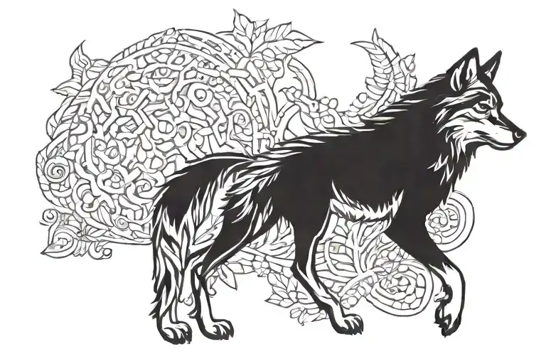 Wolf Silhouette Filled