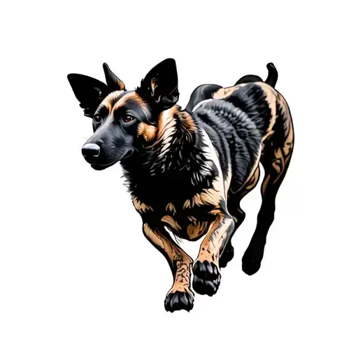 African Wild Dogs Running