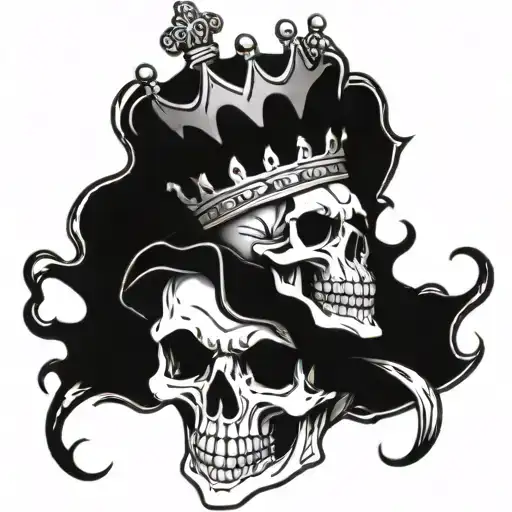 King Skeleton Wearing A Crown Surrounded By Skeleton Army