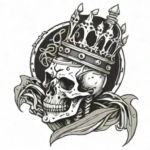 King Skeleton Wearing A Crown With Tethered King Clothing With Skeleton Army Chess Piece