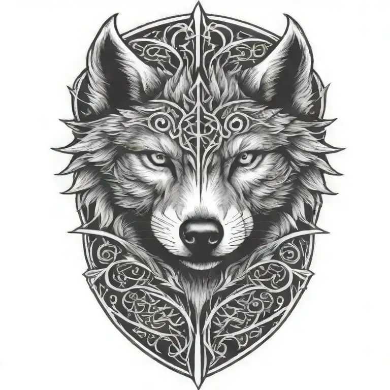 Wolf Face Silhouette Blackout