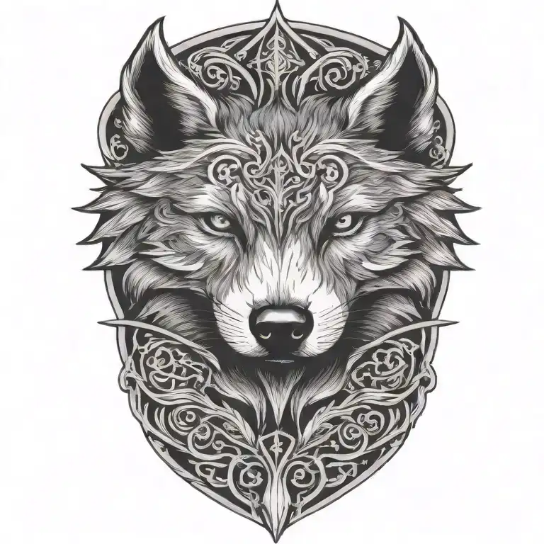 Wolf Face Silhouette Blackout