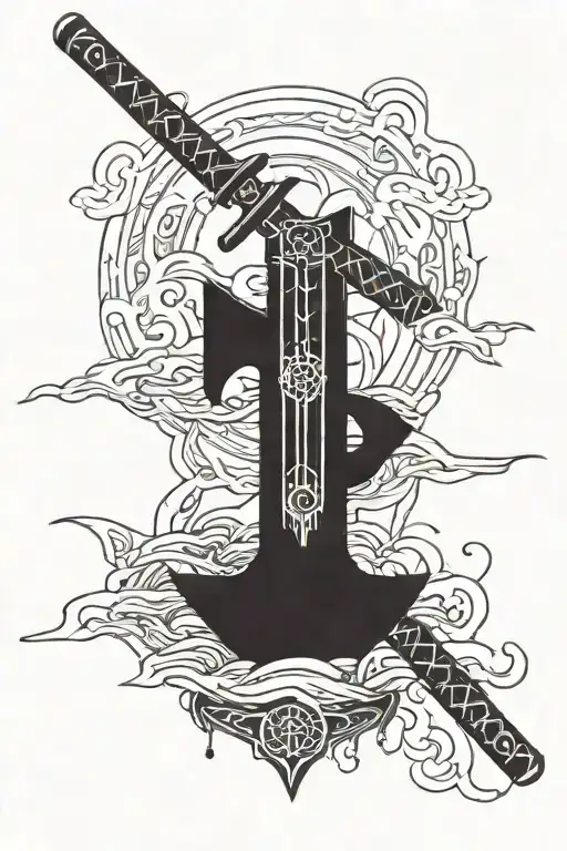 Lone Broken Katana Sword Piercing Stone