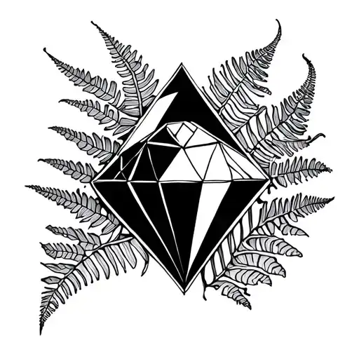 Spine And Ferns Sticking Out A Diamond