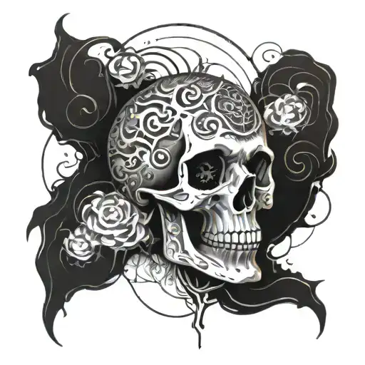 A Mystical Skull Surrounded By Swirling Magical Energy