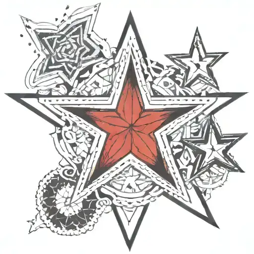 A Five-pointed Star With The Bodies Of Three Women And Two Men