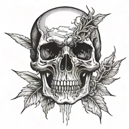 The Bloody Skull Of A Military Man Holding