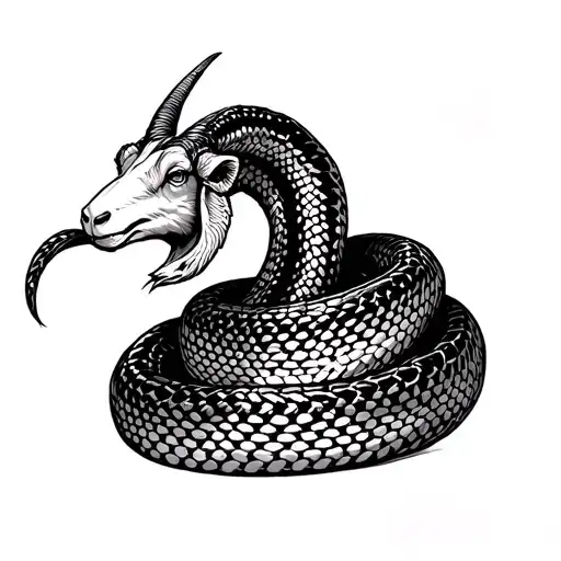 Trash Snake With Goat Head