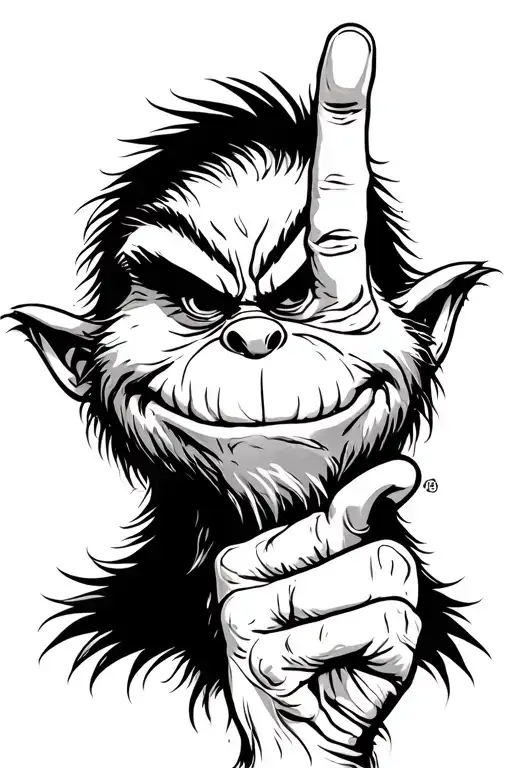 The Grinch Doing The Middle Finger