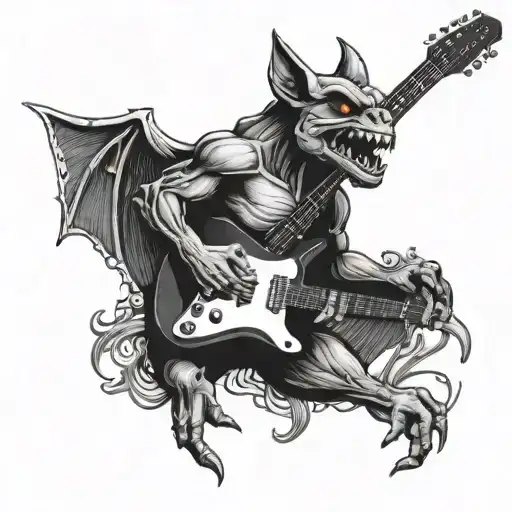 A Gargoyle Playing An Electric Guitar