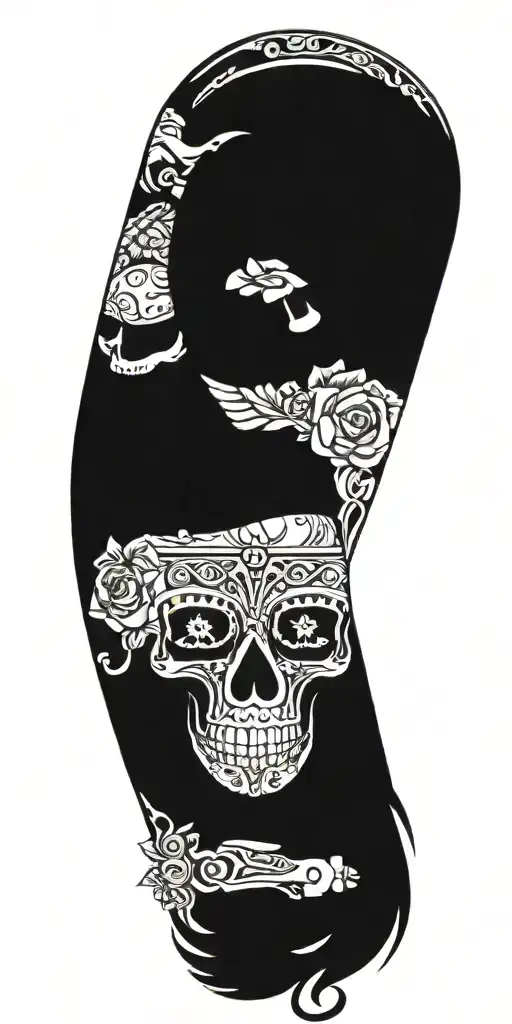 Day Of The Dead Themed Motorcycle Design With Mexican Cultural Elements