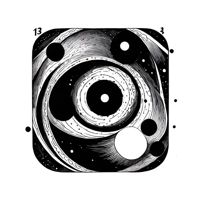 13 Black Dots In A Spiral Numbered