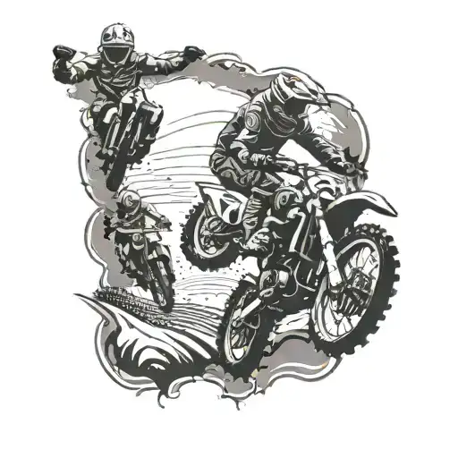 A Tattoo Of A Motocross Track With Friends Cheering In The Stands