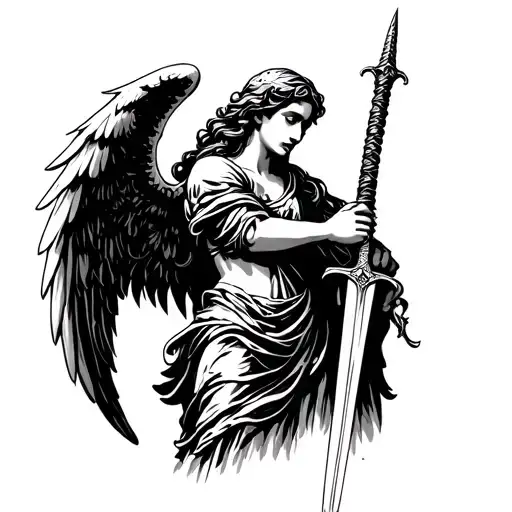 Angel Holding A Sword