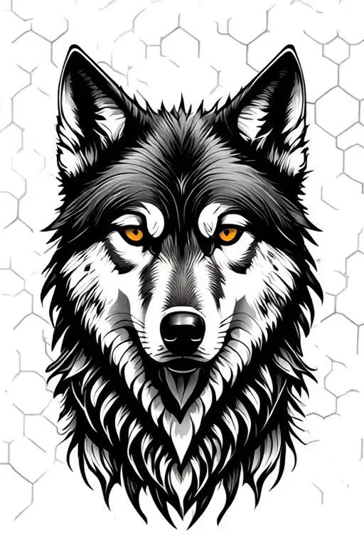 Honeycomb Pattern Incorporating A Wolf