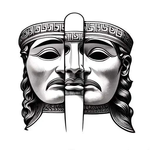 Greek Mask Happy And Sad Face