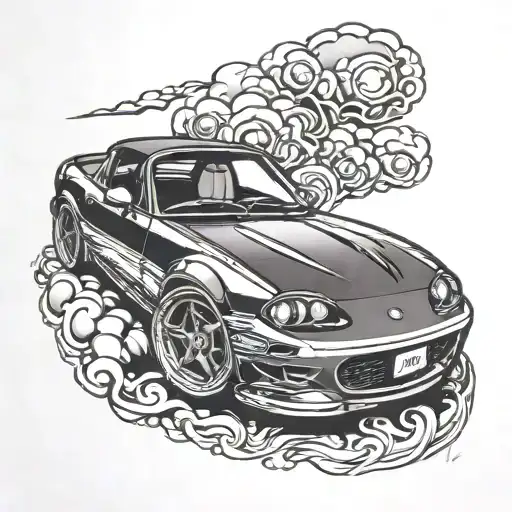 Cartoon Style Miata With Pop Up Headlights