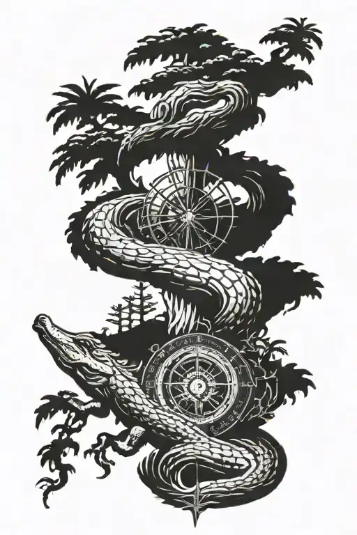 Compass Alligator Cypress Tree Growing