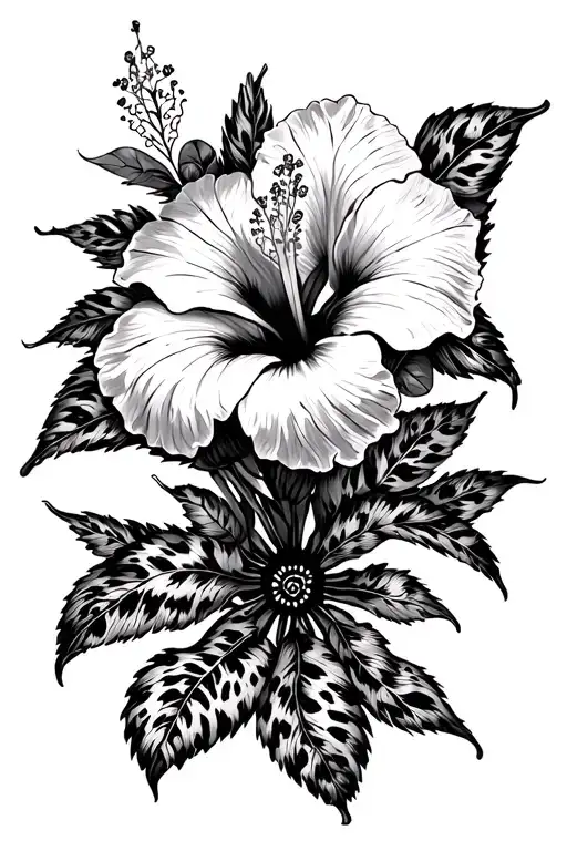 Spider Web Hibiscus Flower With Cheetah Prints