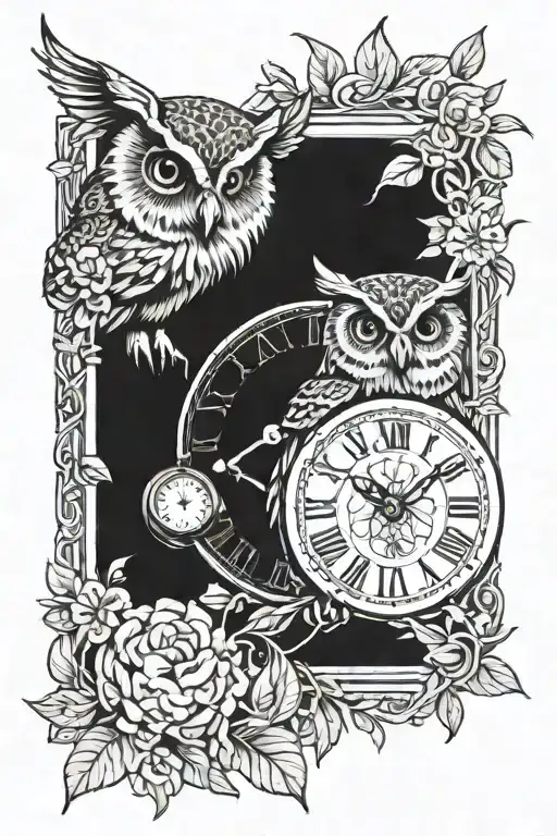 Owl And Clock