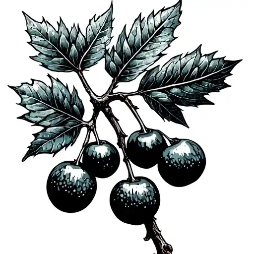 Juniper Branch With Berries