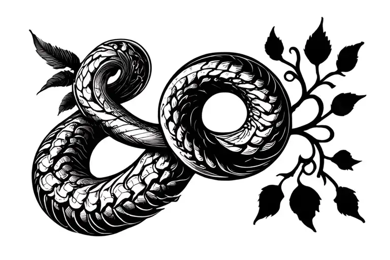Simplistic Ouroboros Bicep Tatto