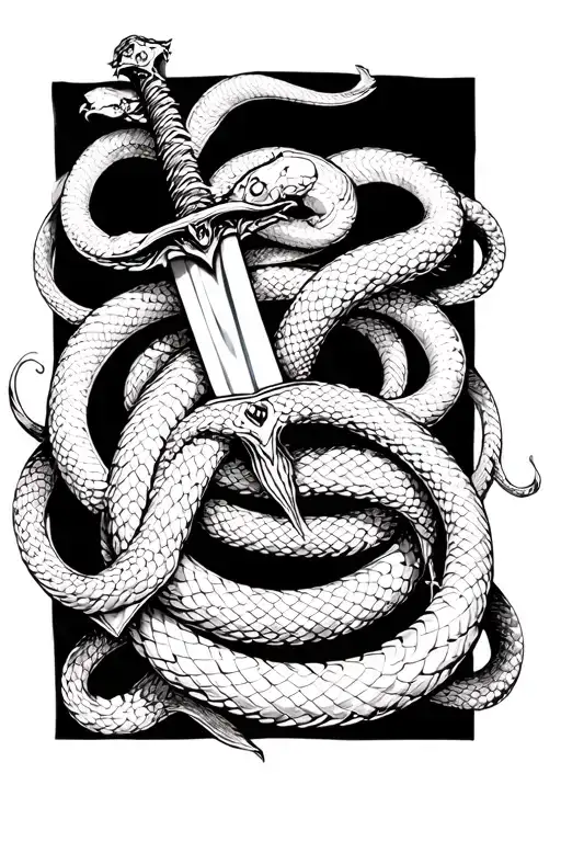 Sword With Snake Wrapped