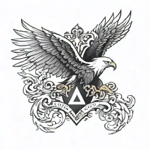 Family Crest Eagles Wing Shown