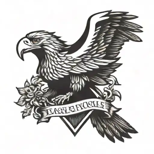 Family Crest Eagles Perched