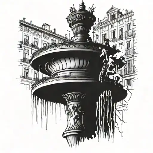 Toret Bull Fountain Turin City View