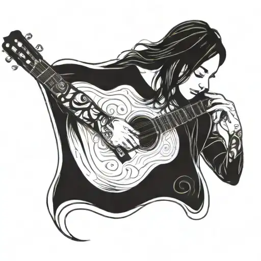 Acoustic Guitar Woman Body
