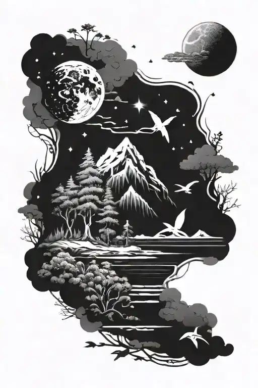 Nature Scene Transition To Space Themed