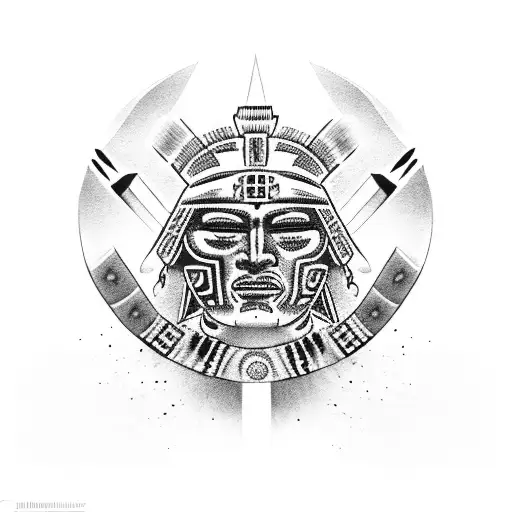 Aztec Warrior With Jaguar Plume