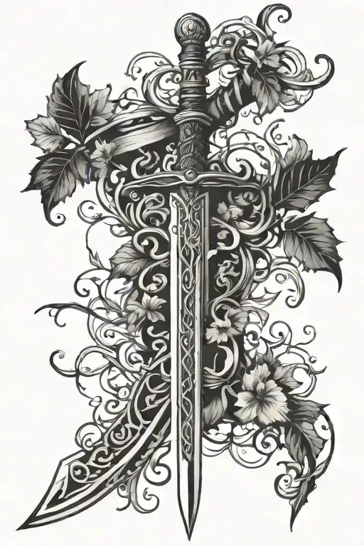 Narsil Sword With Vines Wrapped