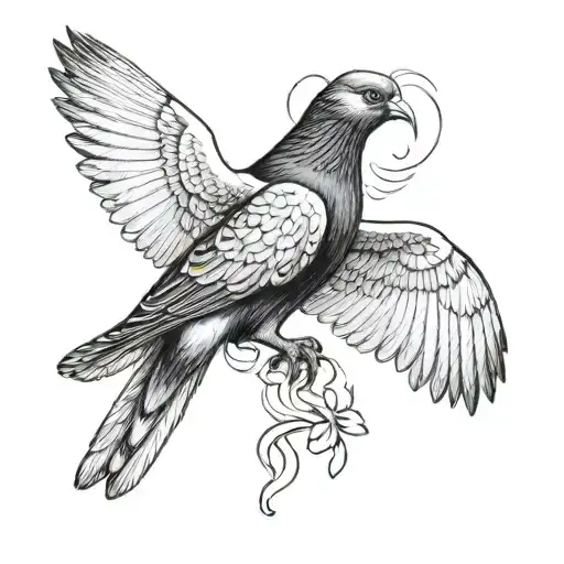 Pigeon With Open Wings On Vb Stubby