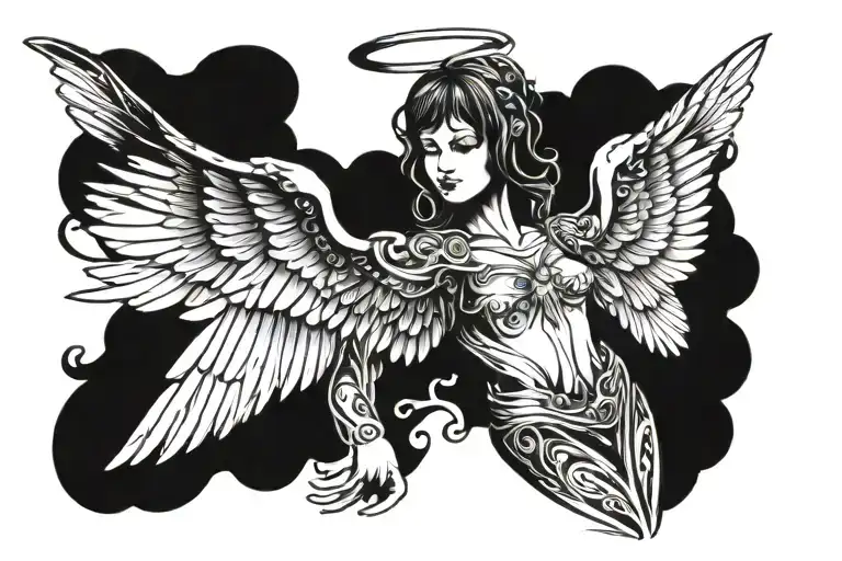 Angel With Spread Wings